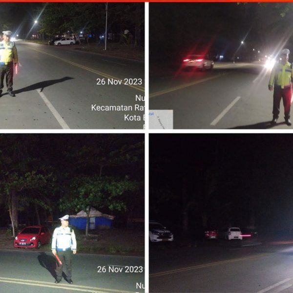 Sat Lantas Polresta Bengkulu Patroli Blue Light di Jalan Pariwisata￼