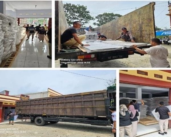 Personel Polresta Bengkulu Lakukan Pengawasan dan Pengmanan Kedatangan Bilik Suara di KPU Kota Bengkulu