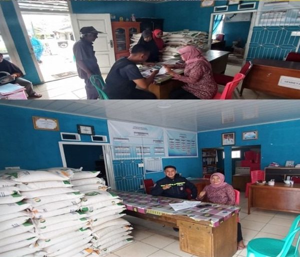 Bhabinkamtibmas Polsek Ratu Agung, Monitoring Pendistribusian Bantuan Pangan di Kelurahan Tanah Patah