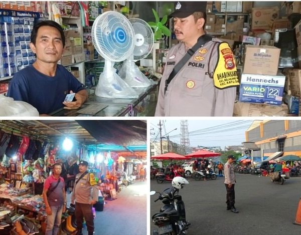 Personel Polsubsektor Pasar Minggu Laksankan Patroli, Sampaikan Imbauan Kamtibmas kepada Pedagang, Pengunjung dan Petugas Parkir