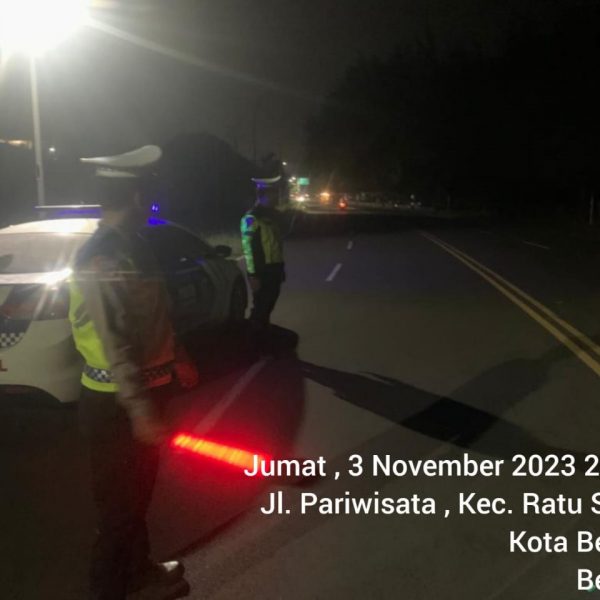 Cegah Aksi Balap Liar dan Gangguan Kamtibmas Lainnya, Sat Lantas Polresta Bengkulu Gelar Patroli