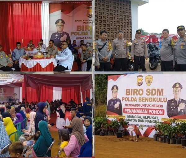 Personel Polsek Muara Bangkahulu Lakukan Pengamanan Kegiatan Bhakti Sosial Biro SDM Polda Bengkulu Mengabdi Untuk Negeri￼