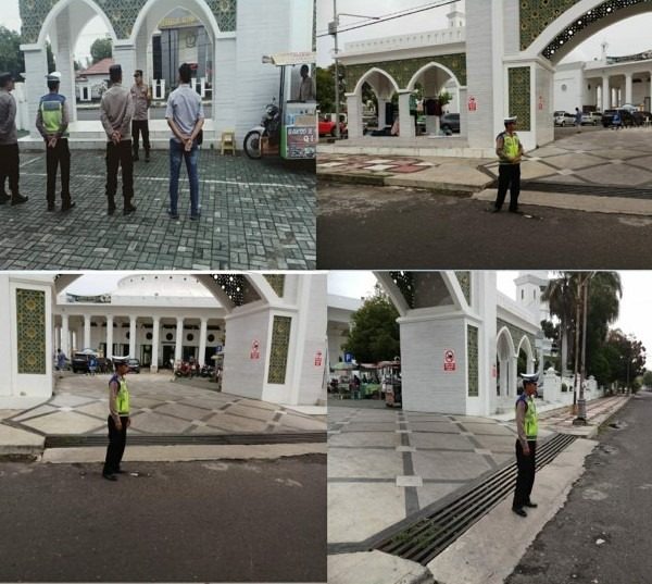 Sat Lantas Polresta Bengkulu Gelar Pengaturan Lalin Tabligh Akbar di Masjid Agung At Taqwa￼