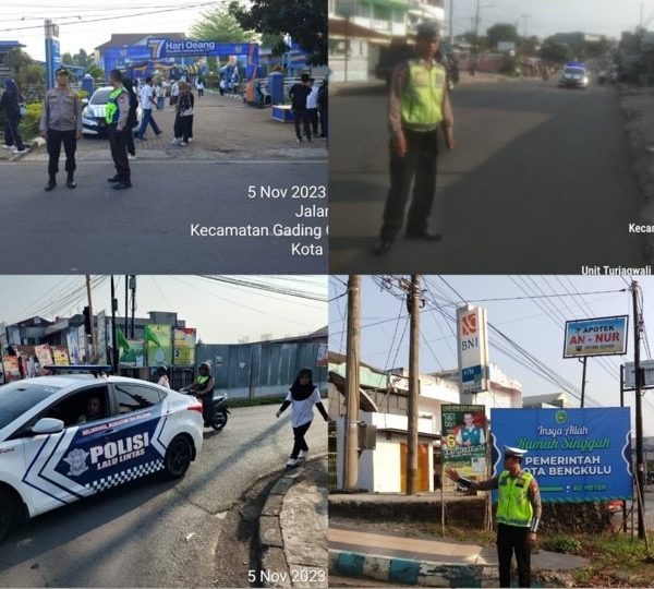 Pastikan Arus Lalin Berjalan Lancar, Sat Lantas Polresta Bengkulu Lakukan Pengamanan Jalan Santai Peringatan Hari Uang￼