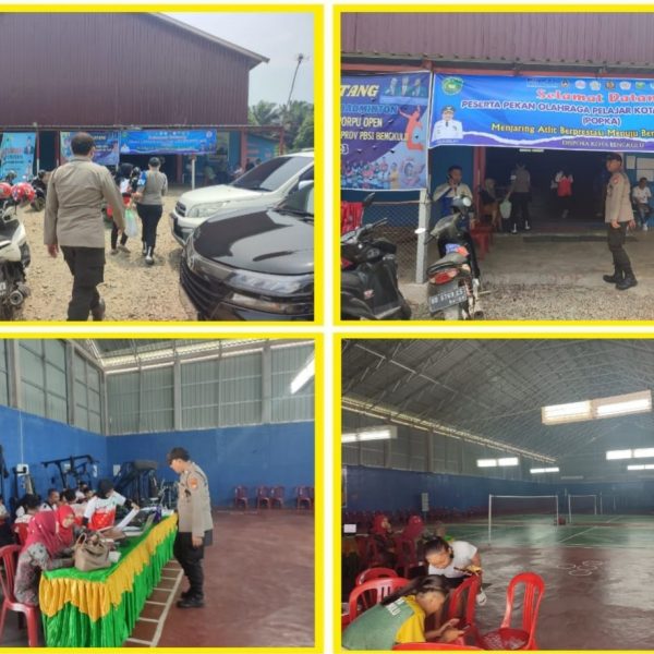 Polsek Kampung Melayu Berikan Pengamanan Pertandingan Bulu Tangkis Popka Bengkulu