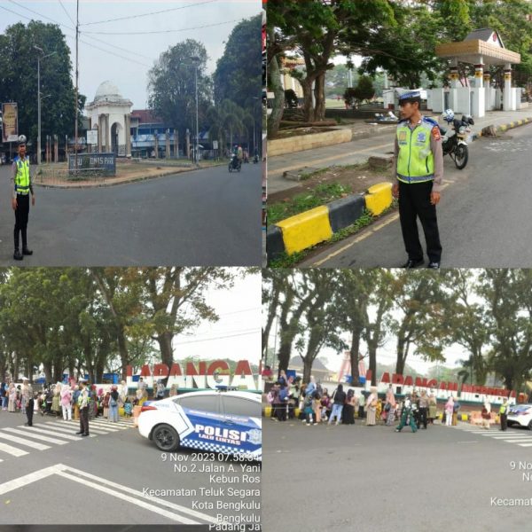Personel Sat Lantas Polresta Bengkulu Gelar Pengawalan dan Pengaturan Lalin Peringatan Hari Pahlawan TK Inti Aisyah Bustanul Athafal￼