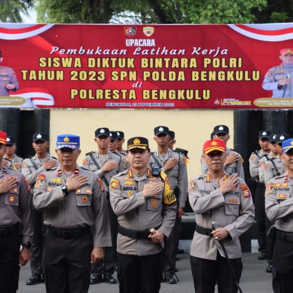 Polresta Bengkulu Terima 100 Siswa Latja Serdik Ditukba Polri Gelombang 2 Tahun 2023￼