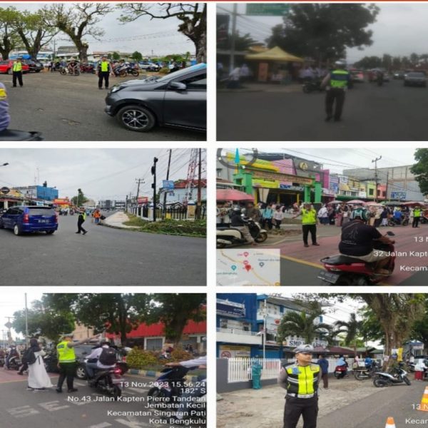 Antisipasi Kemacetan, Sat Lantas Polresta Bengkulu Gelar Pengaturan Lalin Dititik Rawan Kemacetan￼