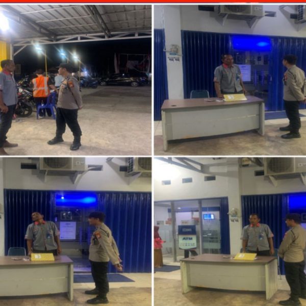 Personel Polsek Muara Bangkahulu Patroli Sambang di Objek Vital Bank BRI￼