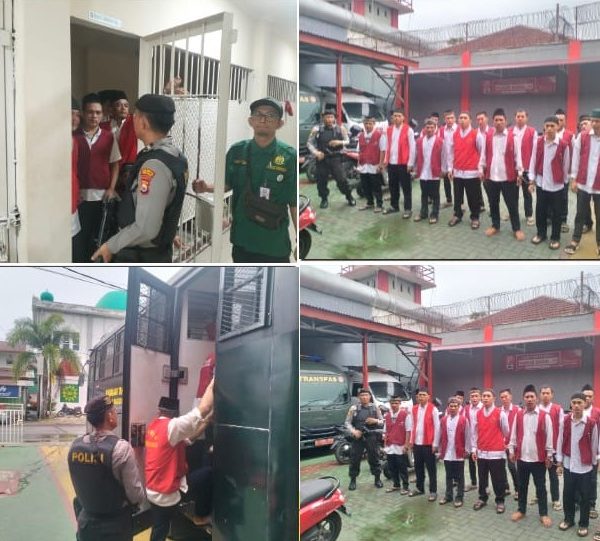 Polresta Bengkulu Kawal Tahanan yang Melaksanakan Persidangan di Pengadilan￼