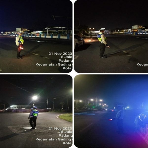 Antisipasi Tindakan Kriminal dan Bali, Personel Sat Lantas Polresta Bengkulu Patroli Blue Light￼