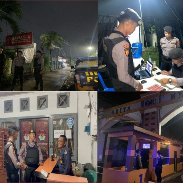 Patroli Mobiling Sat Samapta Polresta Bengkulu Sambangi Kantor KPU dan Bawaslu Kota Bengkulu￼