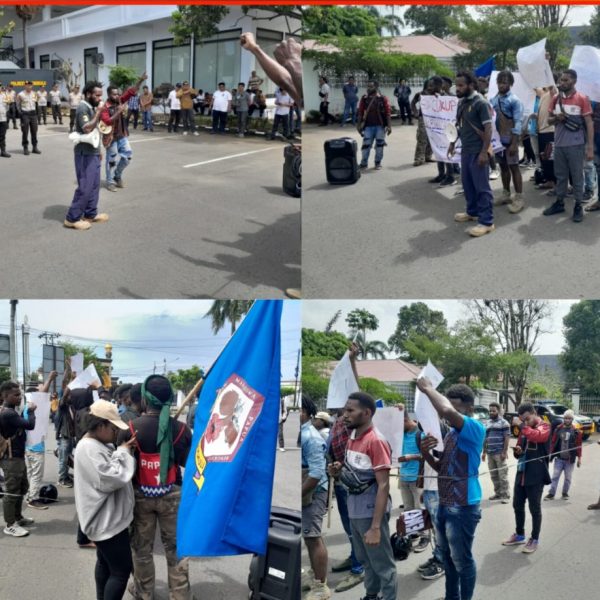 Personel Polresta Bengkulu Lakukan Pengamanan Aksi Unjuk Rasa IMAPA