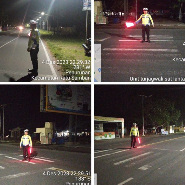 Pantau dan Antisipasi Aksi Balap Liar, Sat Lantas Polresta Bengkulu Patroli Blue Light di Jalan Pantai Panjang￼