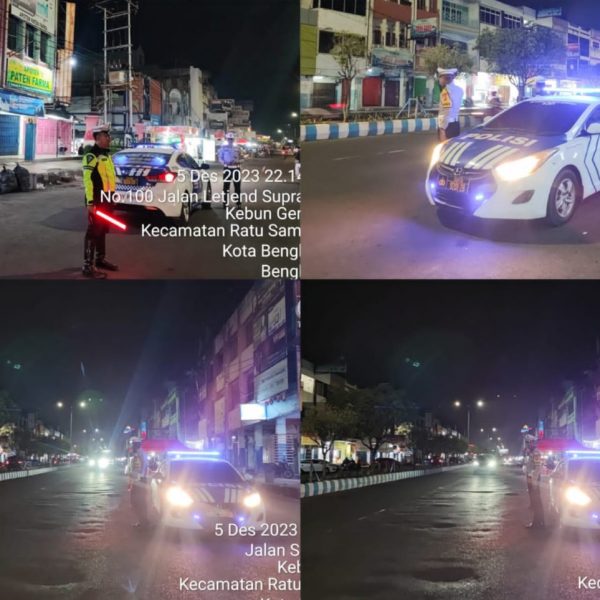 Polresta Bengkulu Patroli Blue Light Cegah Aksi Bali￼