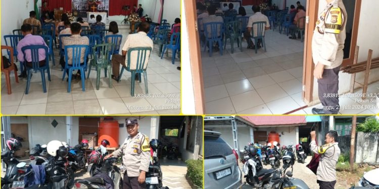 Berikan Pengamanan dan Pelayanan, Polsek Ratu Samban Patroli Pengamanan Ibadah di GBI Rayon 13 Sariwangi