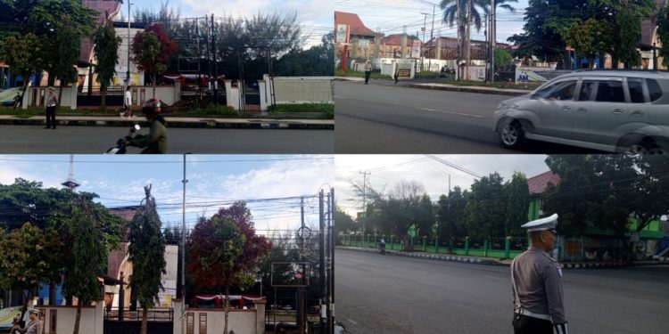 Sat Lantas Polresta Bengkulu Laksanakan Pengamanan Senam Masal HUT Provinsi Bengkulu