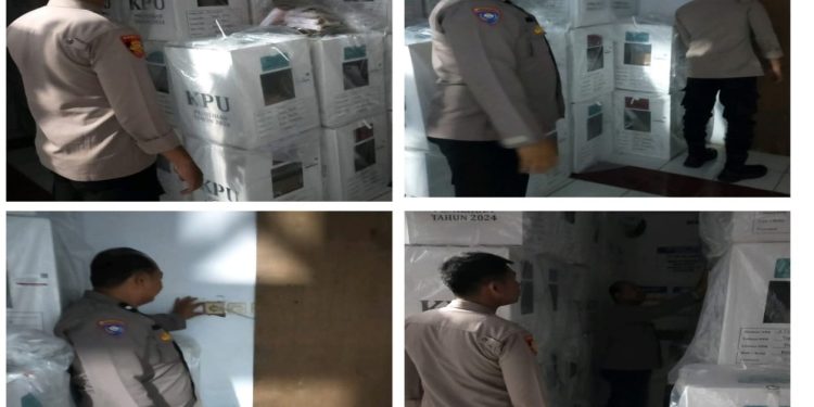 Pastikan Keamanan Logistik Pemilu di Sekretariat PPK, Personel Polsek Gading Cempaka Terus Laksanakan Pengamanan