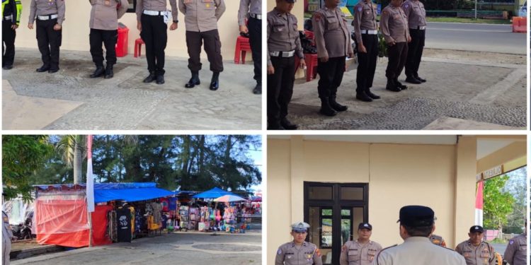 Apel Serah Terima Piket Pengamanan Pos Terpadu Pantai Panjang Berlangsung Lancar